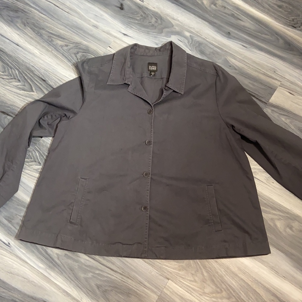 Eileen Fisher Utility Cargo Jacket Shacket Shirt Button Front XL - Picture 9 of 9